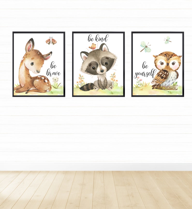 Woodland Animals Wall Art Printable Wall Art Digital Etsy