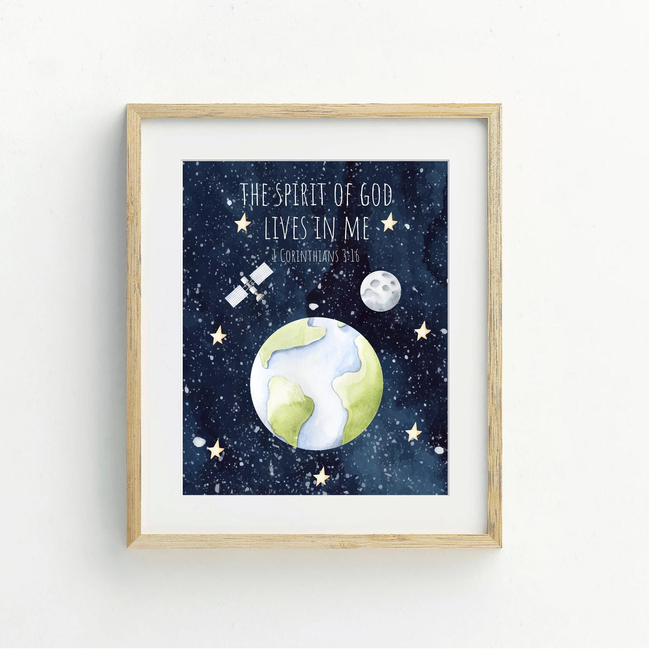 Dinosaurs in Outer Space With Bible Verses Printable Wall Art ...