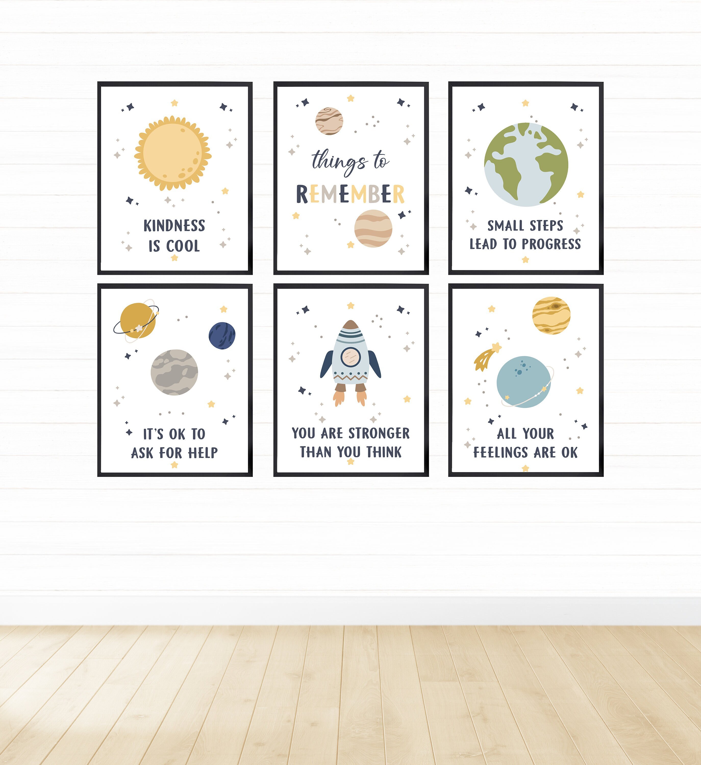 Space Nursery Decor: Printable Positive Affirmations Wall Art (digital ...