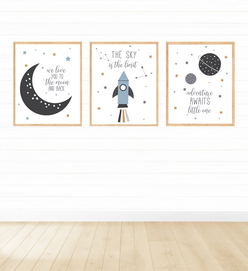 Space Printable Wall Art Set of 3 Digital Download Nursery - Etsy