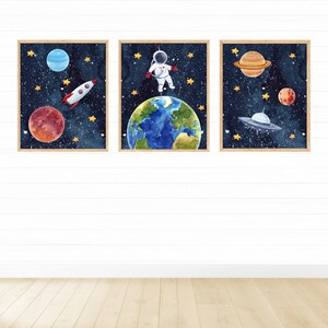 Watercolor Outer Space Printable Wall Art Set of 3, Digital Download ...
