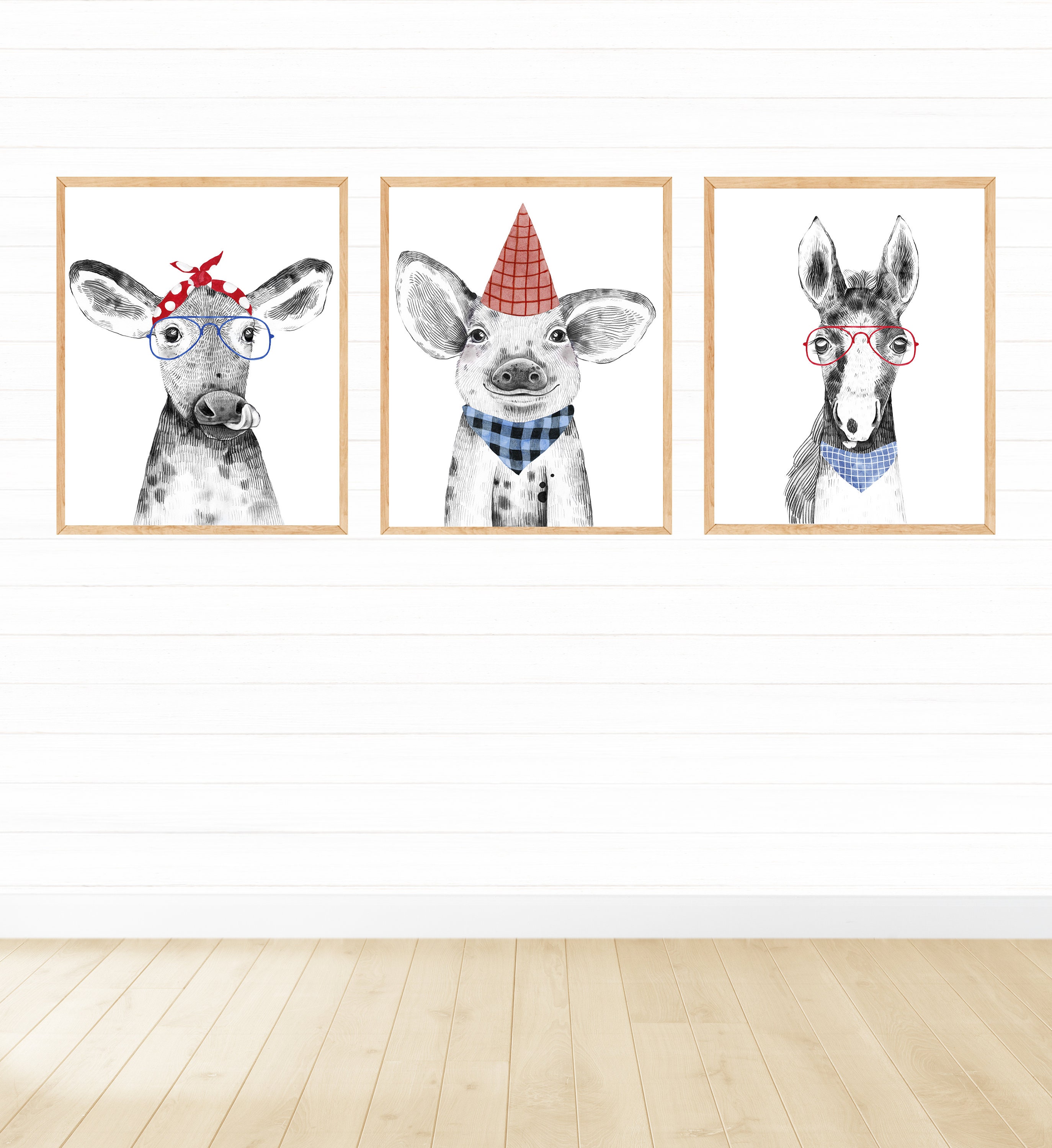 Farm Animal Printable Wall Art for Nursery Decor Digital | Etsy