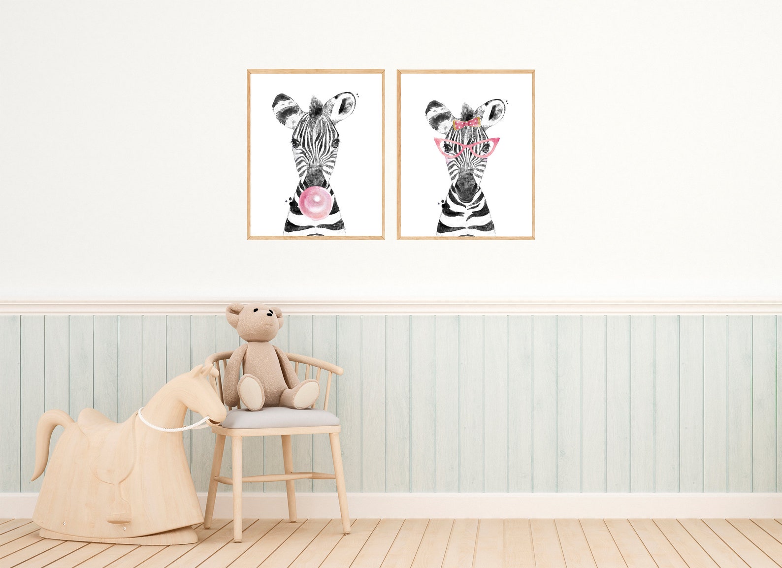 Printable Black and White Zebra Wall Art Set of 2 for Girls Etsy