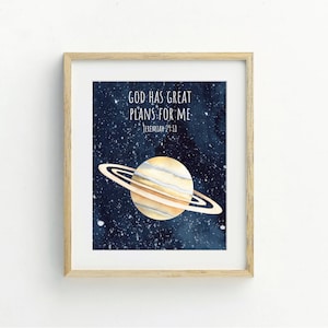 Printable Bible Verse Wall Art Set, Digital Download, Space Themed ...