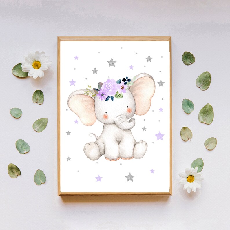 Elephant Baby Wall Art Digital Download Nursery Decor 8x10 Etsy