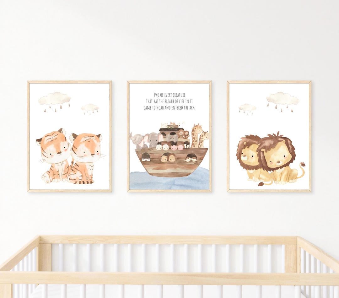 Noah's Ark Prints, Printable Wall Art, Digital Download, Christian ...