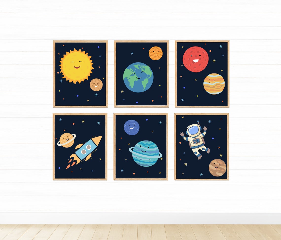 Solar System Printable Wall Art Digital Download Outer Space | Etsy