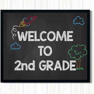 Welcome to 2nd Grade Classroom Sign Printable Wall Art | Etsy
