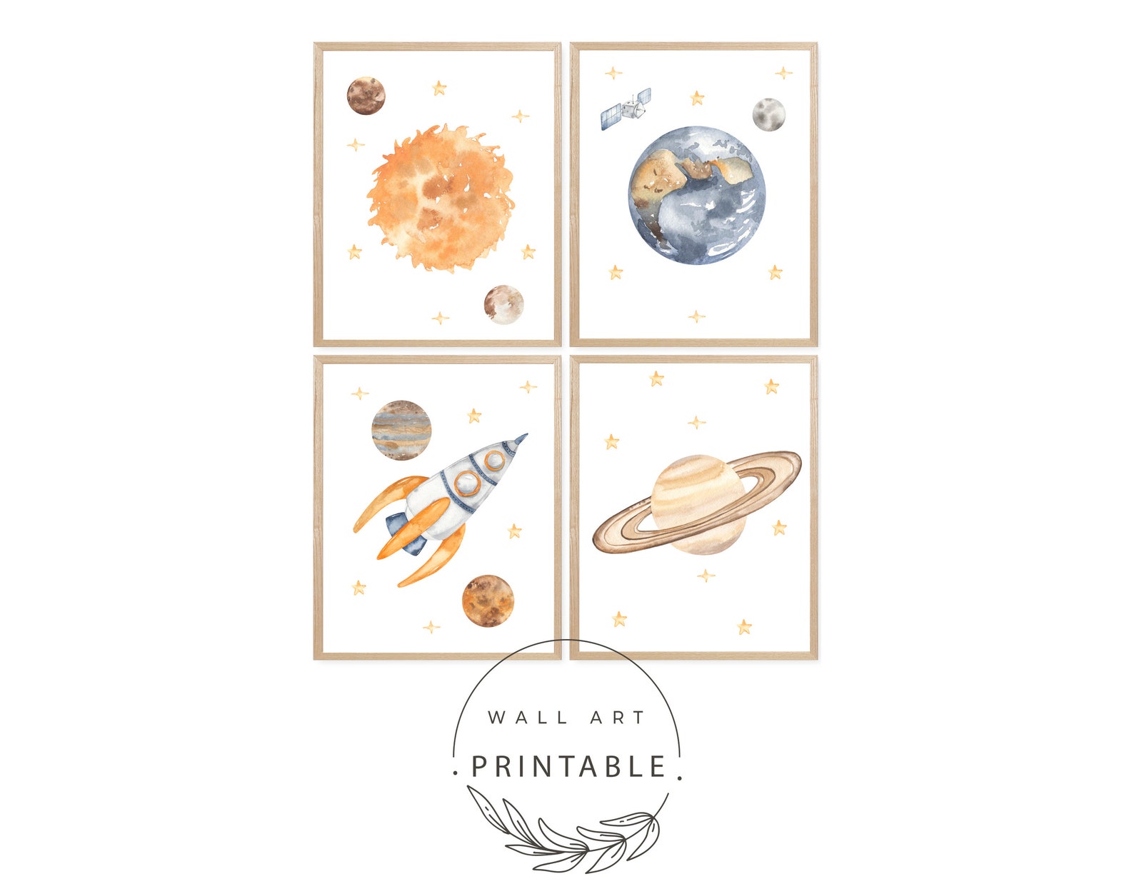 Printable Outer Space Wall Art Set Digital Download Etsy