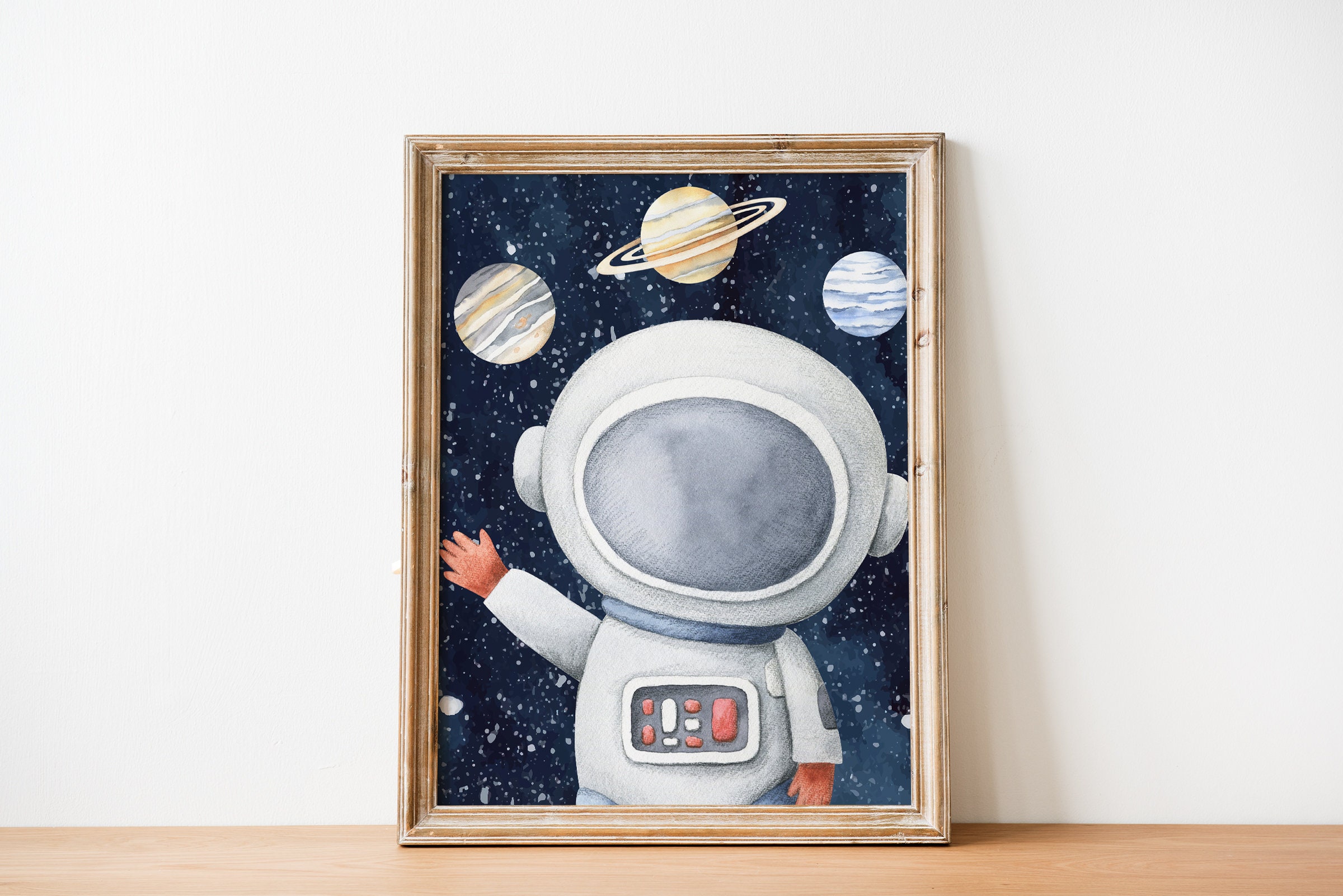Space Astronauts Printable Wall Art Set Digital Download Etsy