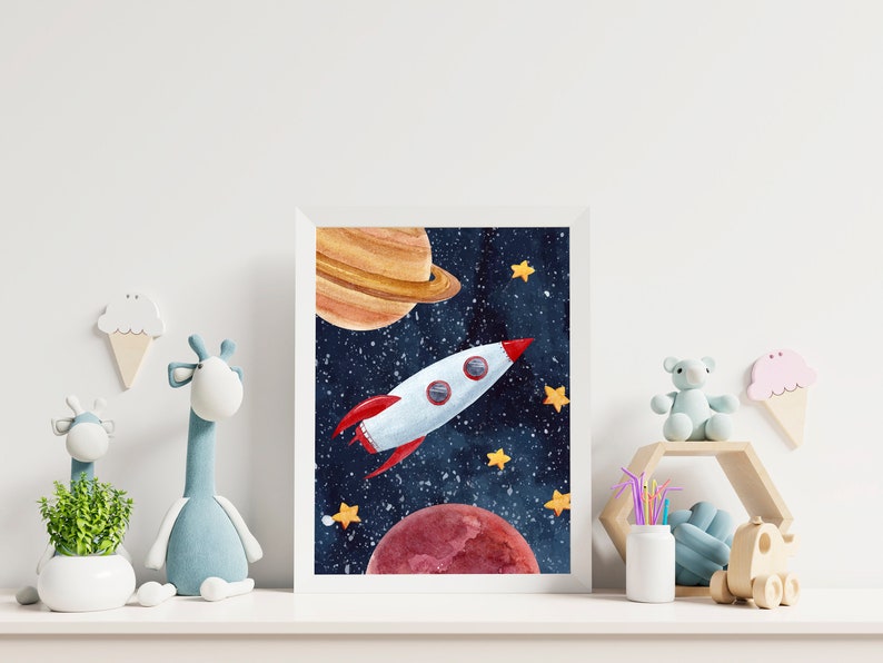 Set of 6 Space Wall Art Digital Download Outer Space Decor | Etsy