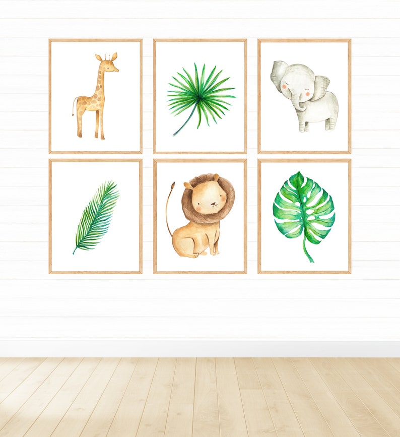Printable Safari Animals Wall Art Set Digital Download Etsy