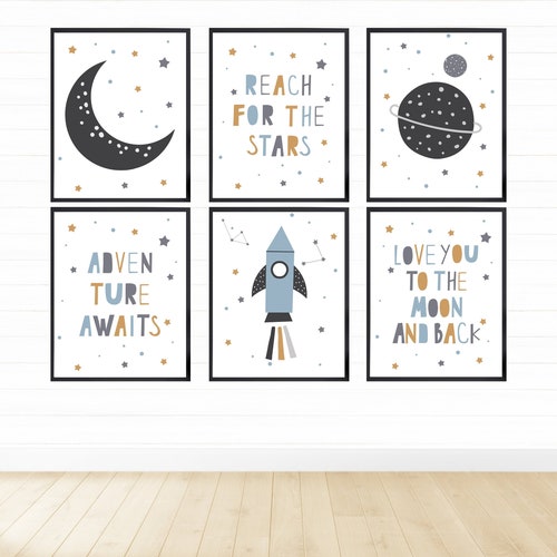Outer Space Printable Wall Art Set of 6 Digital Download Etsy