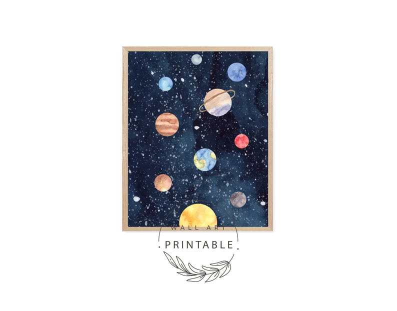 Solar System Nursery Print: Printable Educational Wall Art (digital ...