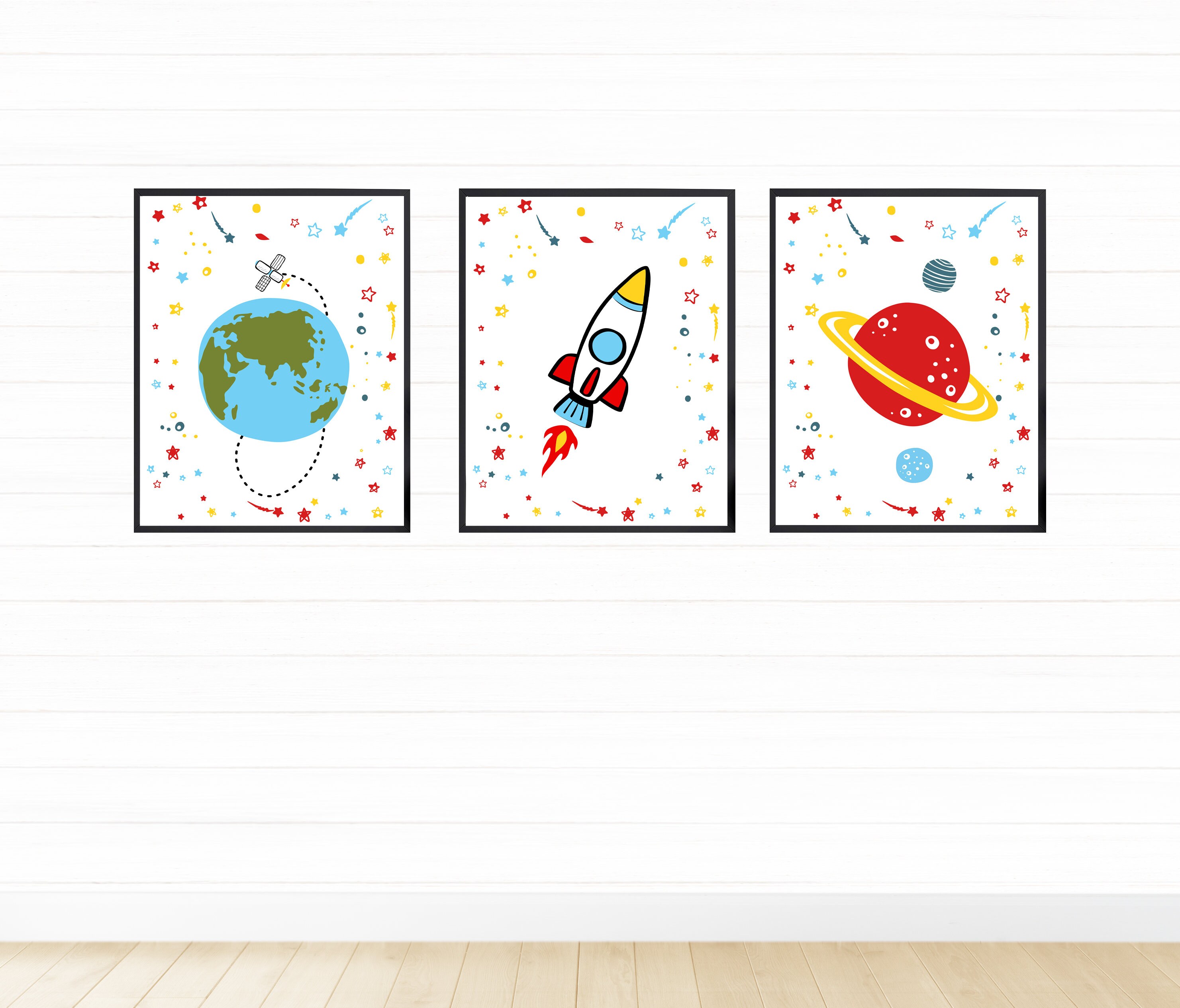 Outer Space Wall Art Set Digital Dwonload Printable Wall Etsy
