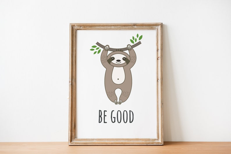 Sloth Wall Art Digital Download Printable Wall Art Nursery Etsy