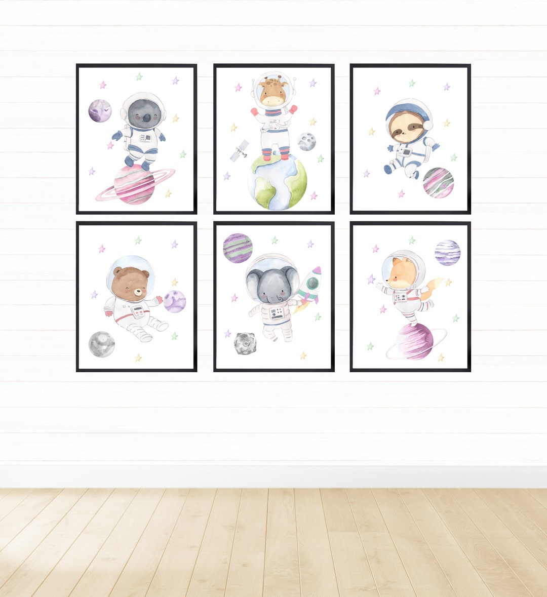 Animals Astronauts in Space Printable Wall Art, Digital Download, Space ...