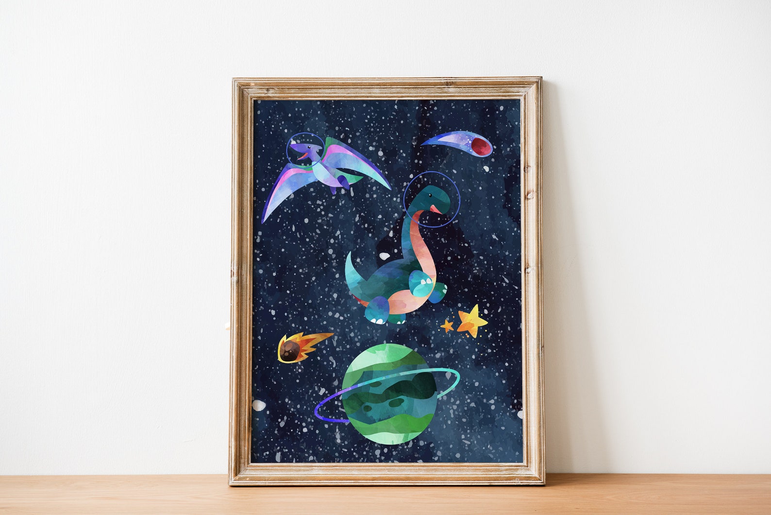 Set of 6 Space Dinosaur Astronauts Printable Wall Art, Digital Download ...