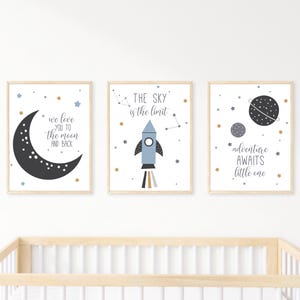 Space Printable Wall Art Set of 3, Digital Download Outer Space Print ...