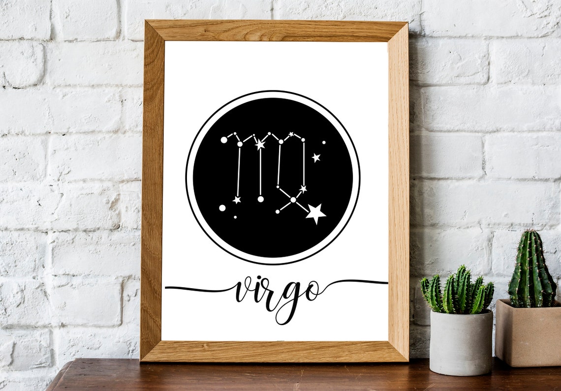 Virgo Zodiac Sign Wall Art Digital Download Zodiac Home Etsy