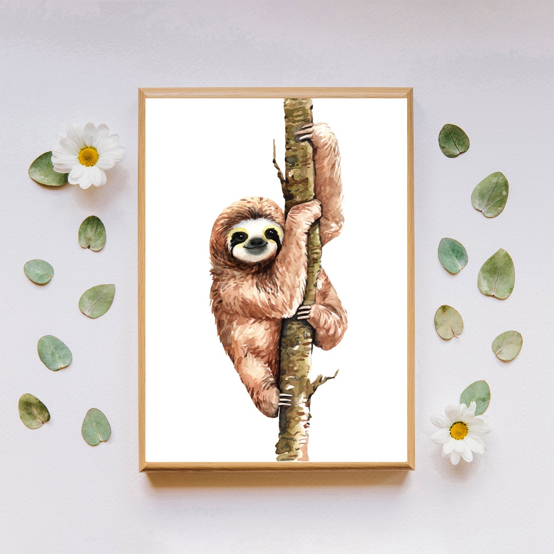 Sloth Wall Art Printable Set Digital Download Sloth Decor Etsy