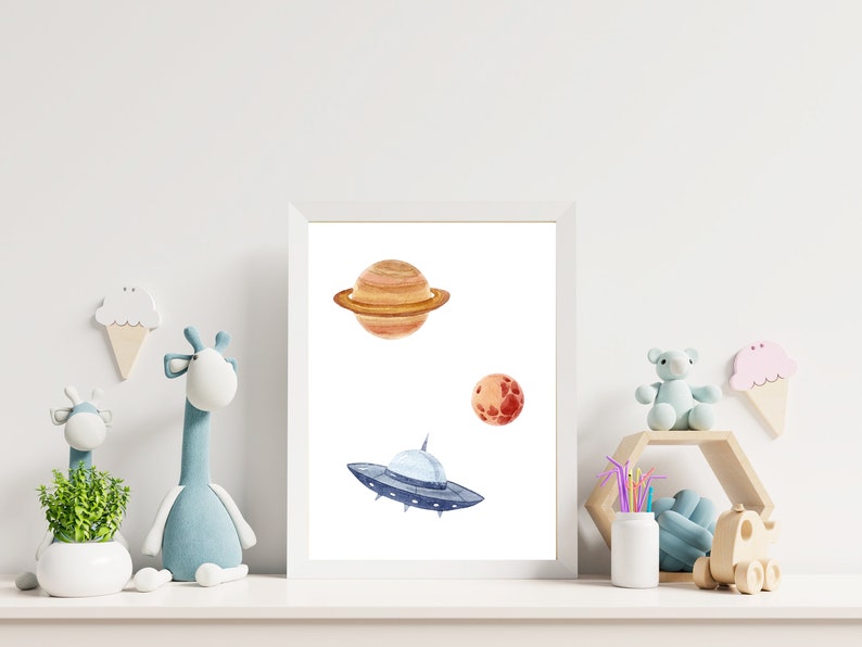 Set of 3 Outer Space Wall Art Nursery Decor Space Prints Kids Room Decor Outer Space Decor Printable Wall Art Digital Download