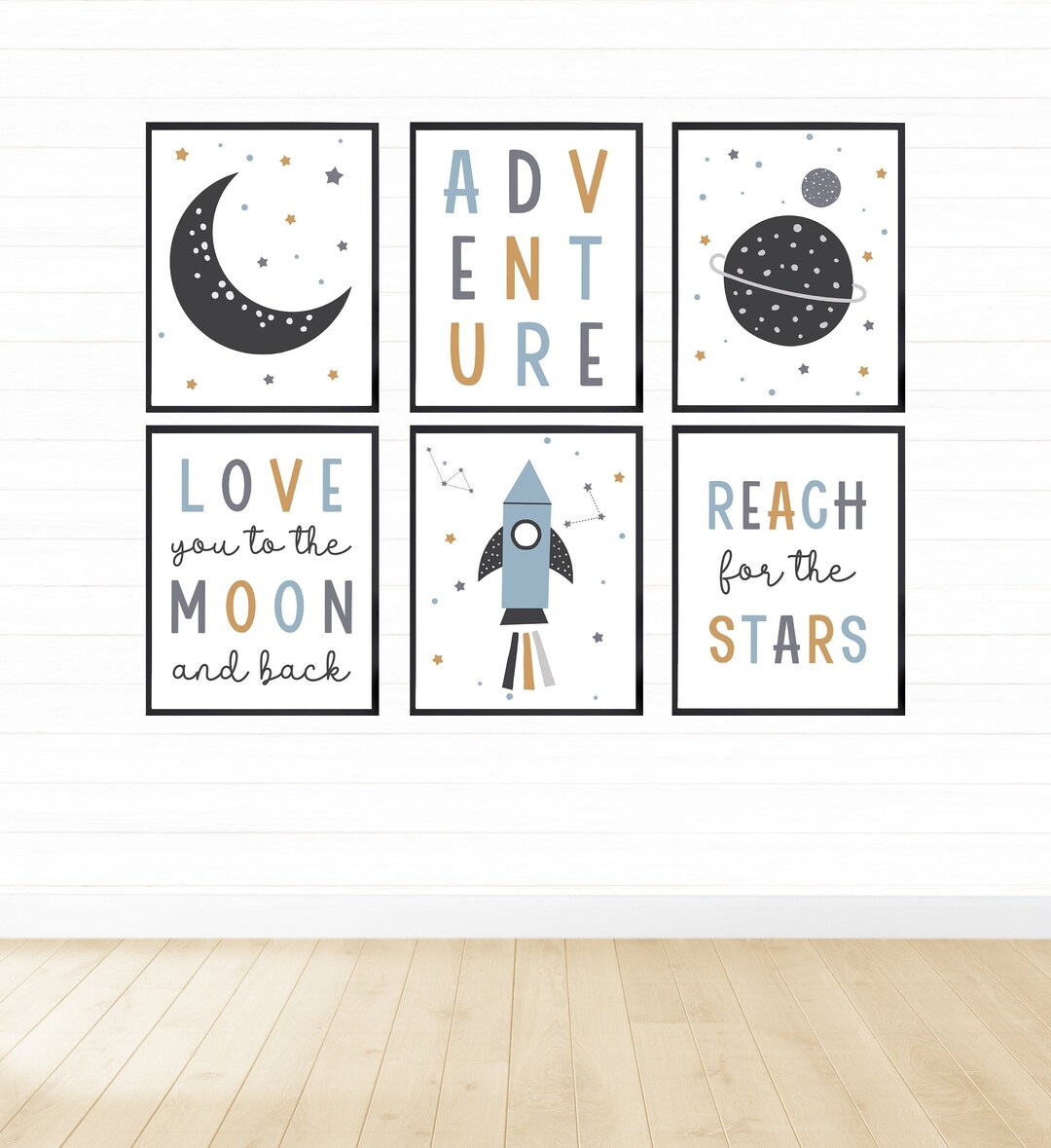 Space Printable Wall Art Set of 6, Digital Download, Space Theme ...