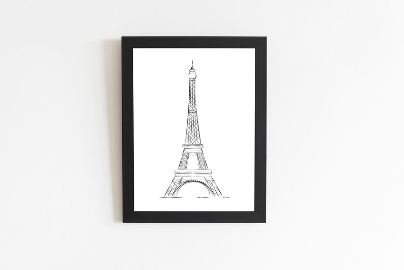 Printable Eiffel Tower Print Digital Download Printable Wall - Etsy