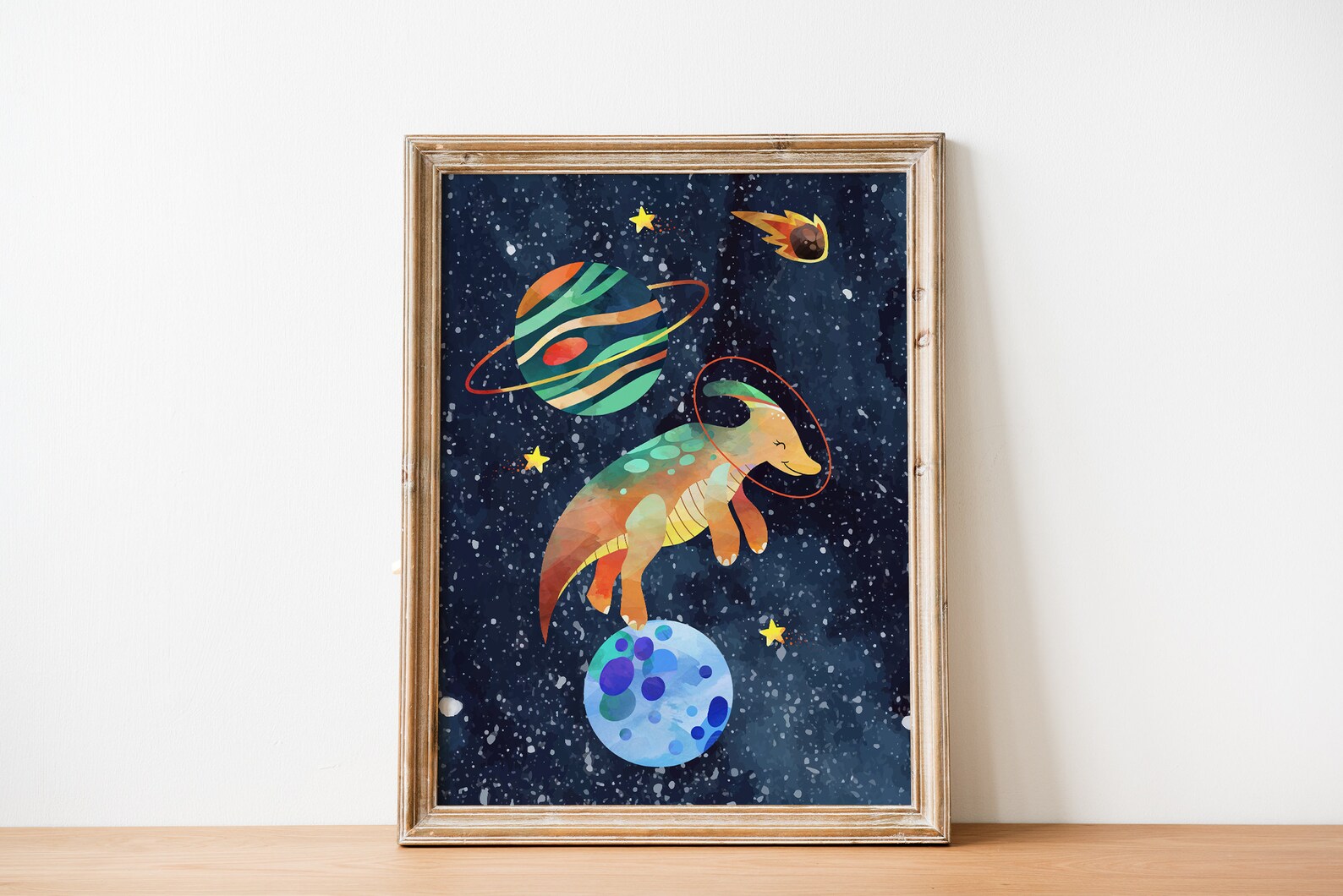 Set of 6 Space Dinosaur Astronauts Printable Wall Art, Digital Download ...