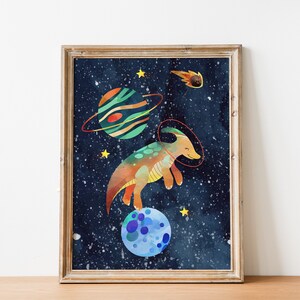Set of 6 Space Dinosaur Astronauts Printable Wall Art, Digital Download ...