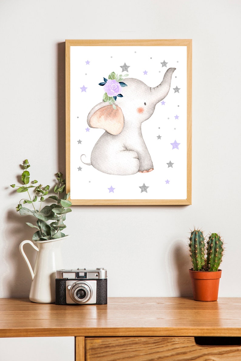 Elephant Baby Wall Art Digital Download Nursery Decor 8x10 Etsy