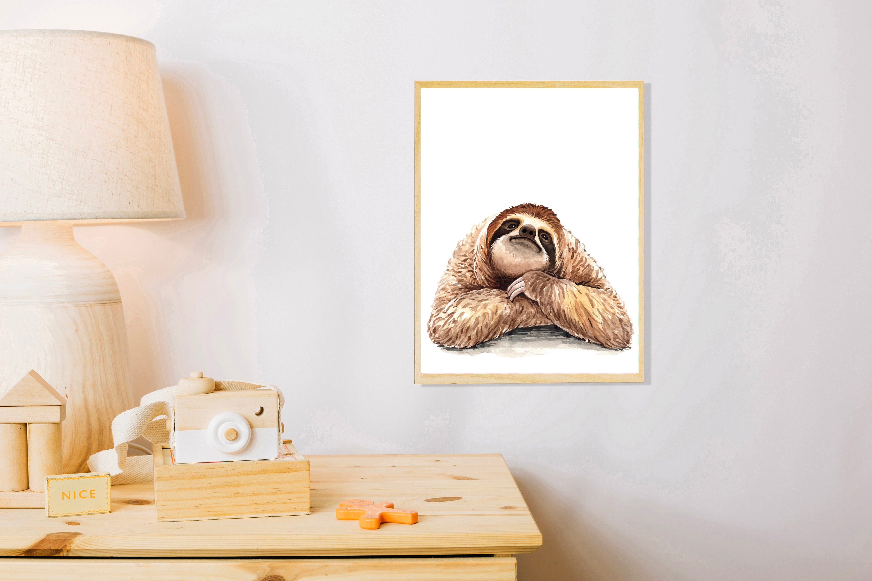 Sloth Wall Art Set of 3 Prints Digital Download Sloth Etsy