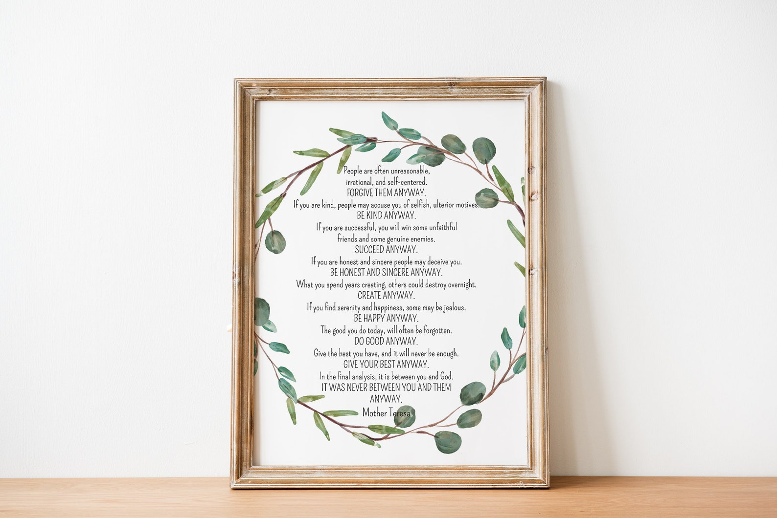 Mother Teresa Quote Printable Wall Art Digital Download - Etsy