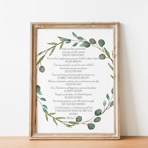 Mother Teresa Quote Printable Wall Art Digital Download - Etsy