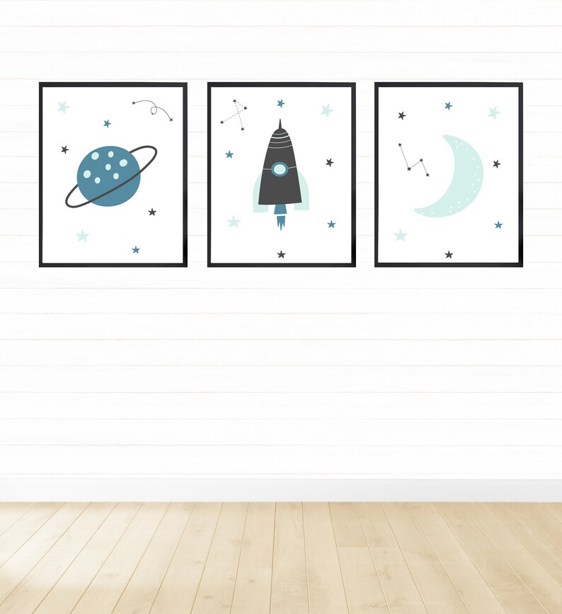 Space Wall Art for Kids Digital Download Printable Wall Art Etsy
