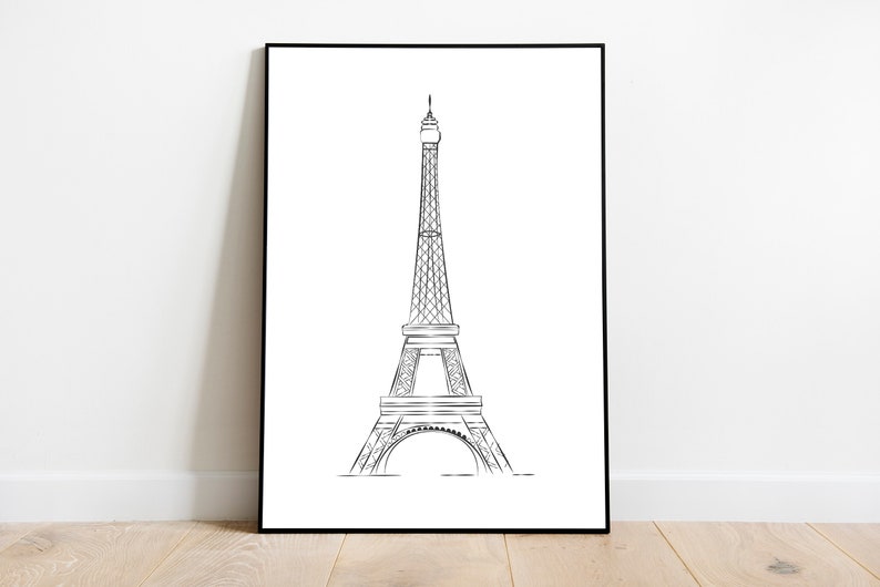 Printable Eiffel Tower Print Digital Download Printable Wall - Etsy