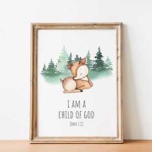 Woodland Animals With Bible Verse Printable Wall Art, Digital Download ...