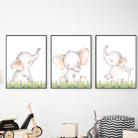 Elephant Nursery Decor Printable Wall Art Digital Download | Etsy