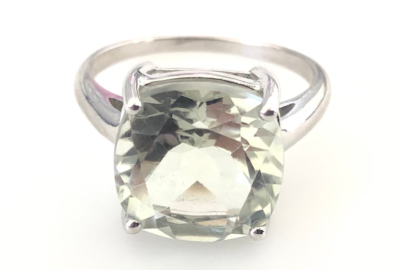 TeenWomenMom Gift Stunning Topaz Sterling Silver Ring November Birthstone 6ct Pale Yellow Solitaire Gemstone Size 8
