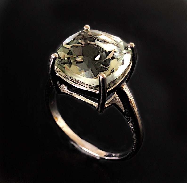 TeenWomenMom Gift Stunning Topaz Sterling Silver Ring November Birthstone 6ct Pale Yellow Solitaire Gemstone Size 8