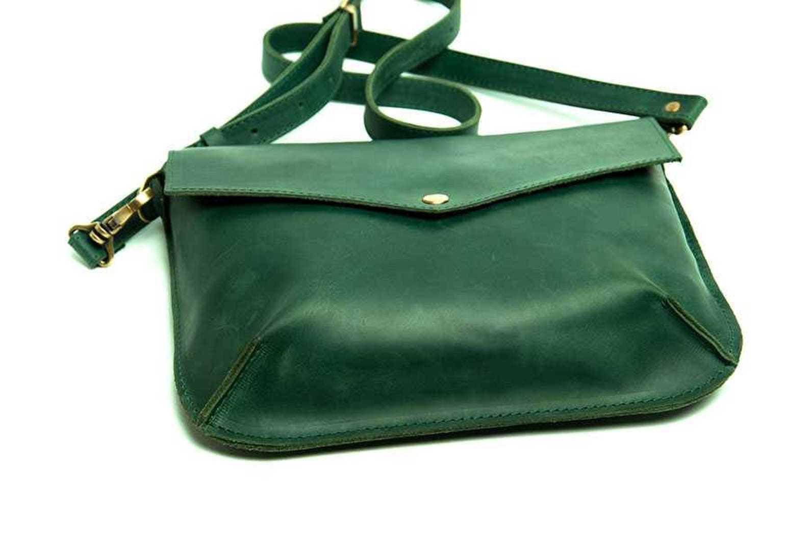 Green Shoulder Bag Natural Leather Bag Crossbody Bag Shoulder Etsy