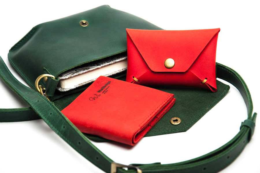 Green Shoulder Bag Natural Leather Bag Crossbody Bag Shoulder Boho Bag