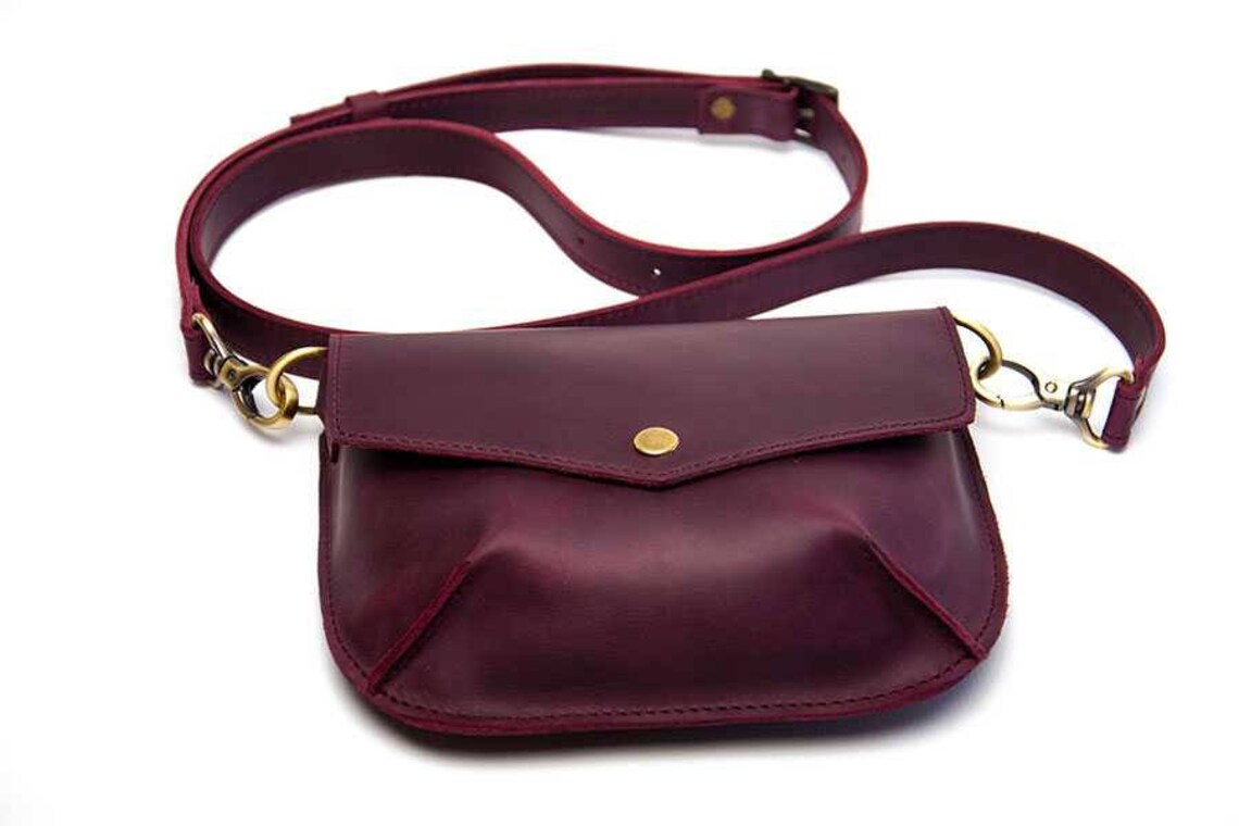 Gathering Purple Shoulder Handbag