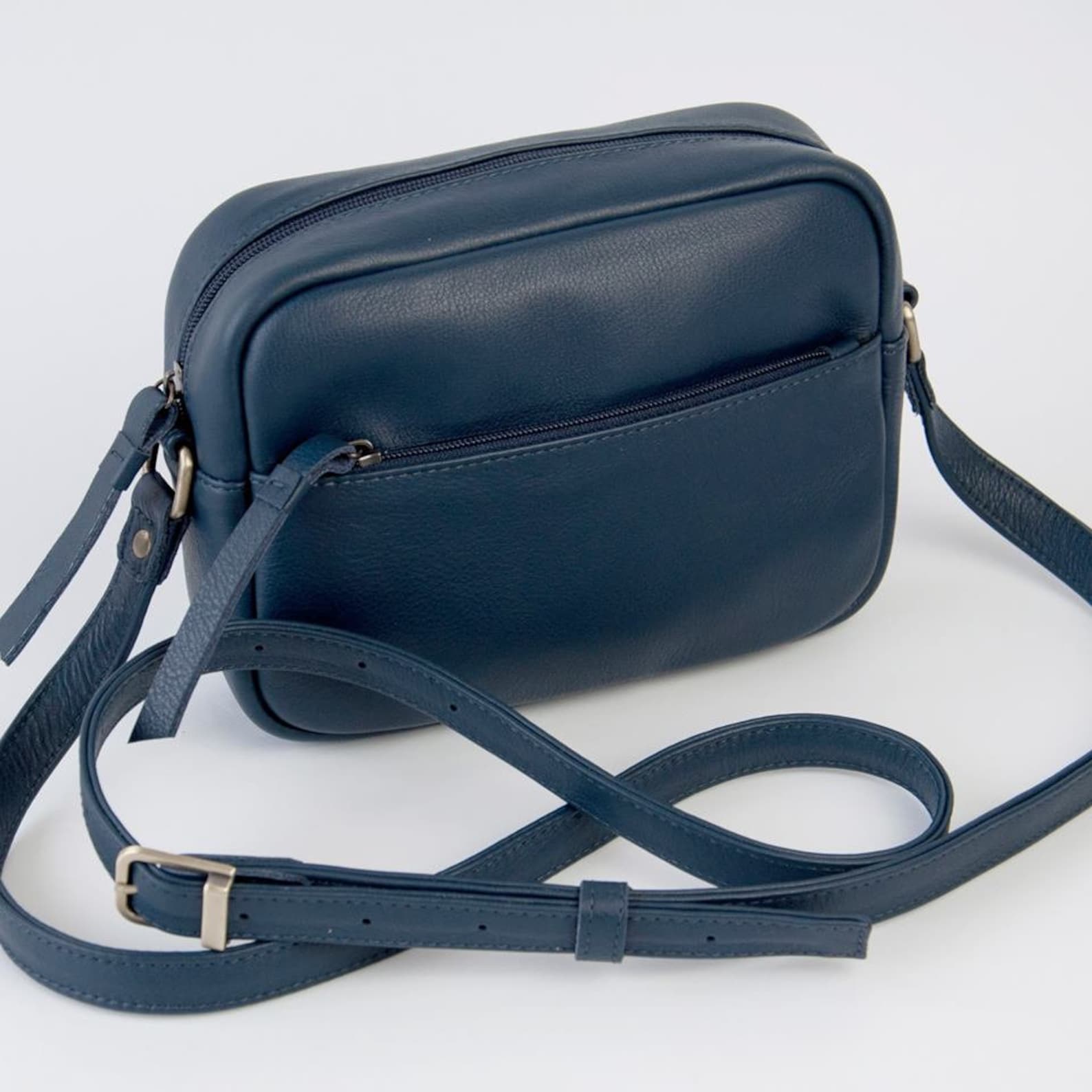 Blue Shoulder Bag Natural Leather Bag Crossbody Bag Shoulder Etsy