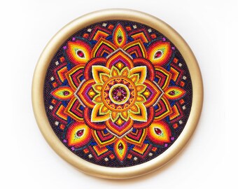 Decorative plate Art plate Bohemian decor Wall decor boho Mandala purple orange wall decor Hanging plate Art mandala Wall art mosaic