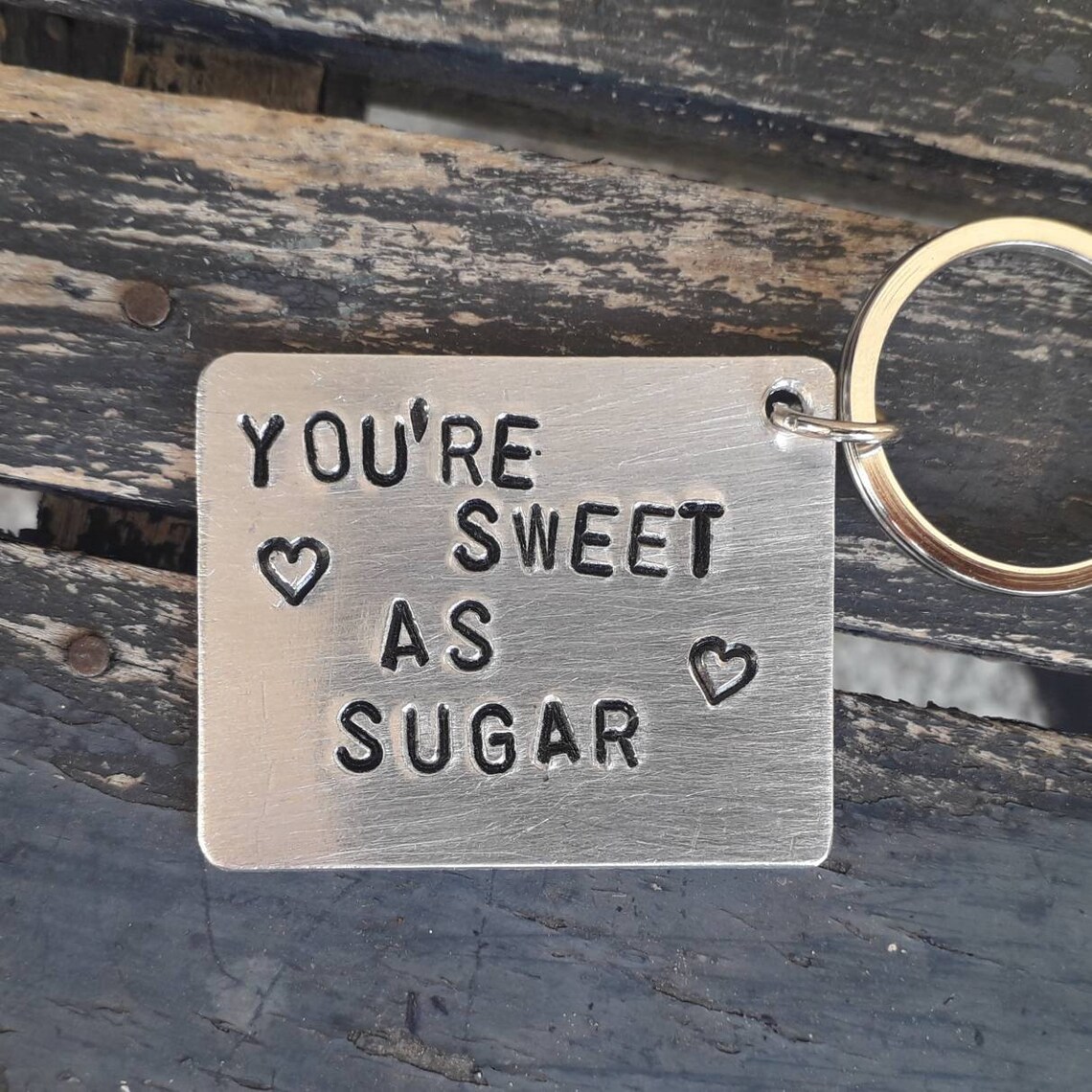 You're Sweet as Sugar Personalized Silver Keychain Gift Etsy