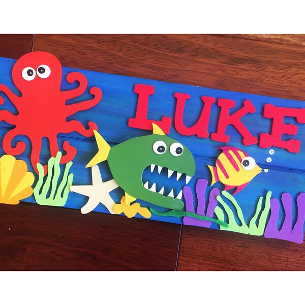 Underwater Name Sign Etsy