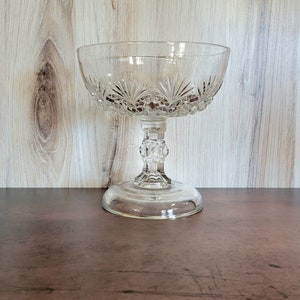 Glass Compote Vase (missing lid), Depression Glass