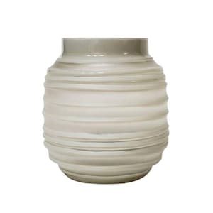 Lenox Vase Soft Gray Ribbed Glass