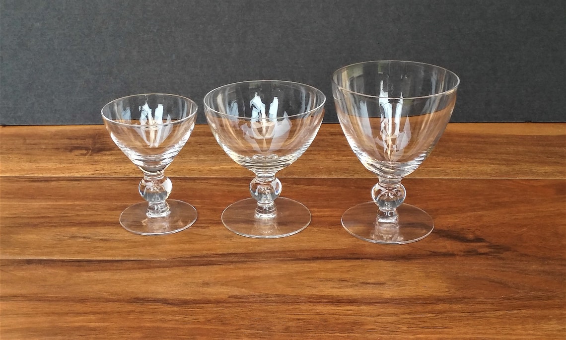 Vintage Daiquiri Glasses Set of 10 6oz Clear Glass Mid Etsy